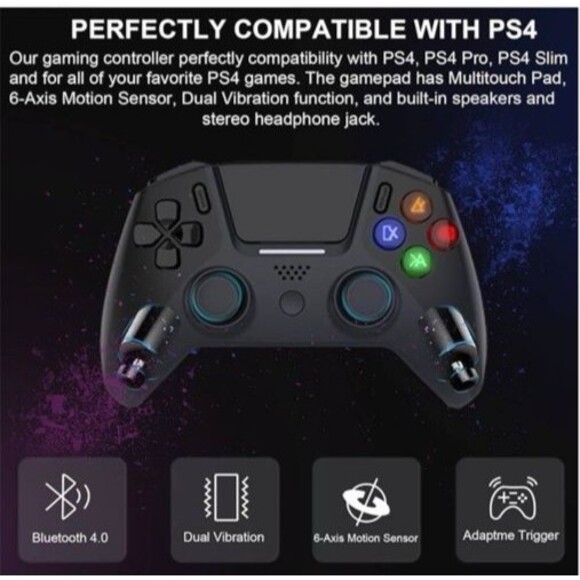 Lot of 2 Wireless Controller Bluetooth Gamepad DualShock Controller PS3 PS4 PC - Picture 7 of 7